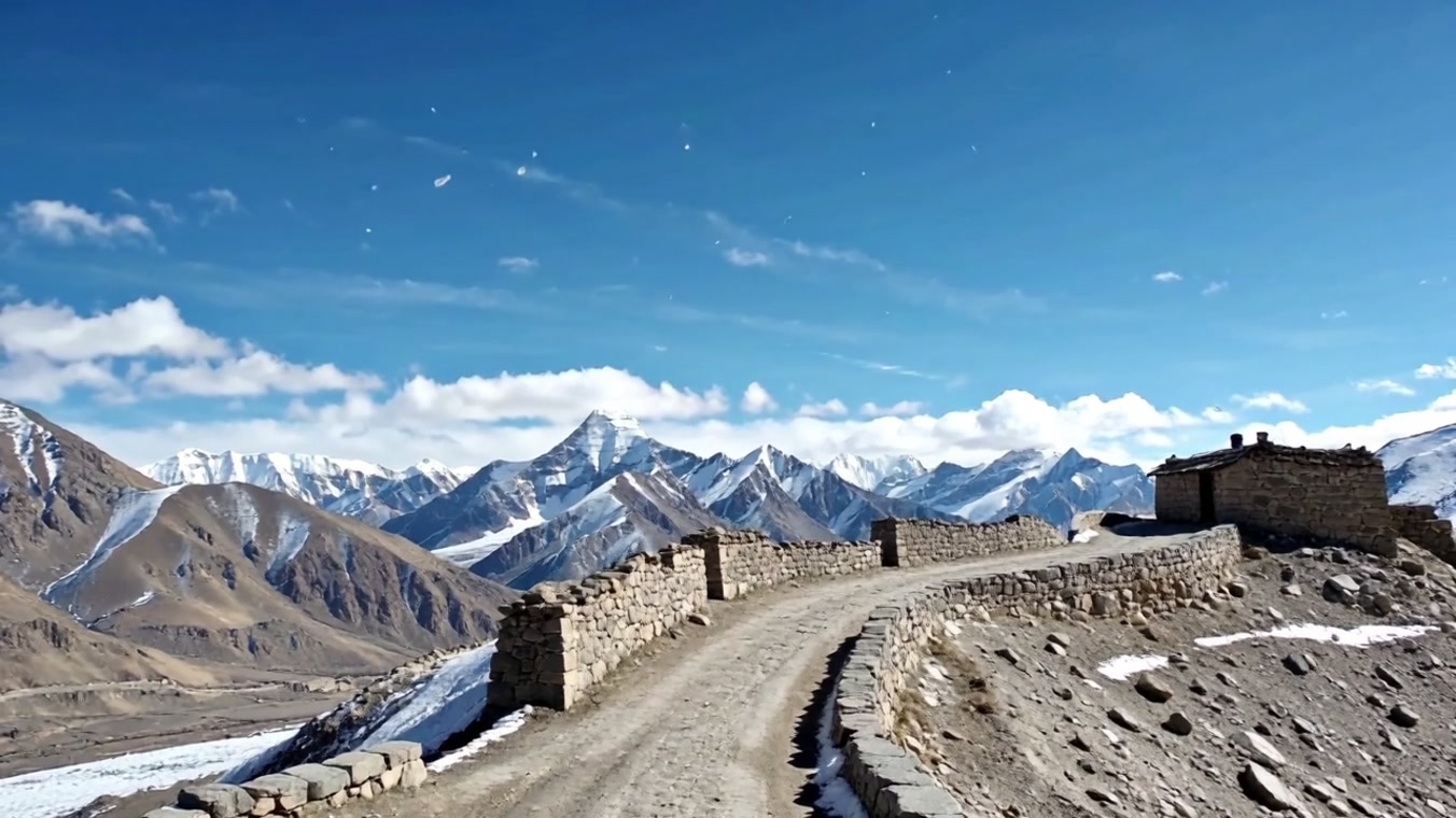 The caravan road climbs through the high passes